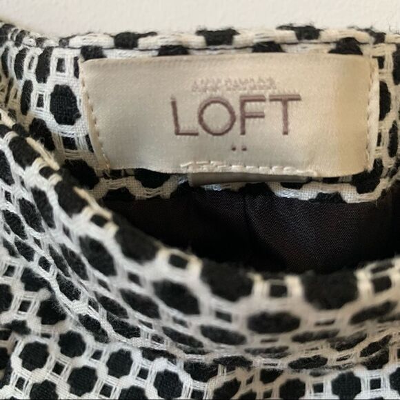 LOFT Black White Honeycomb Pattern Mini Skirt - Picture 5 of 5